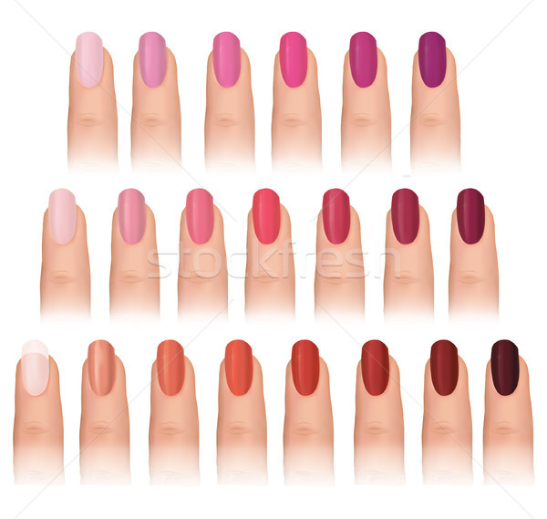 печать лак для ногтей различный моде цветами ногтя Сток-фото © Terriana