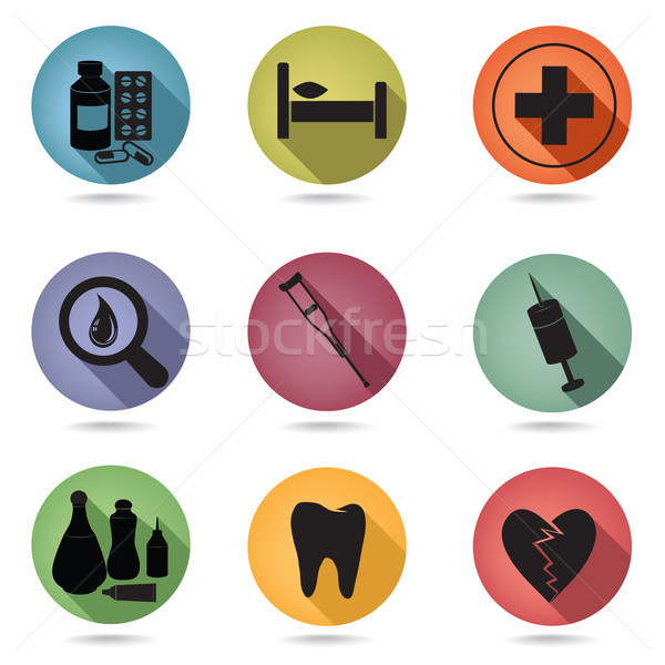 Health care icon set. Medical clinic sign collection Stock photo © Terriana