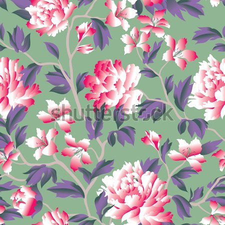 Floral seamless pattern. Flower rose chinese background. Flouris Stock photo © Terriana