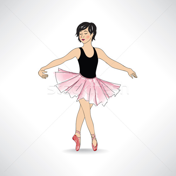 Girl dancing in ballet shoes and ballet tutu. Little ballerina i Stock photo © Terriana