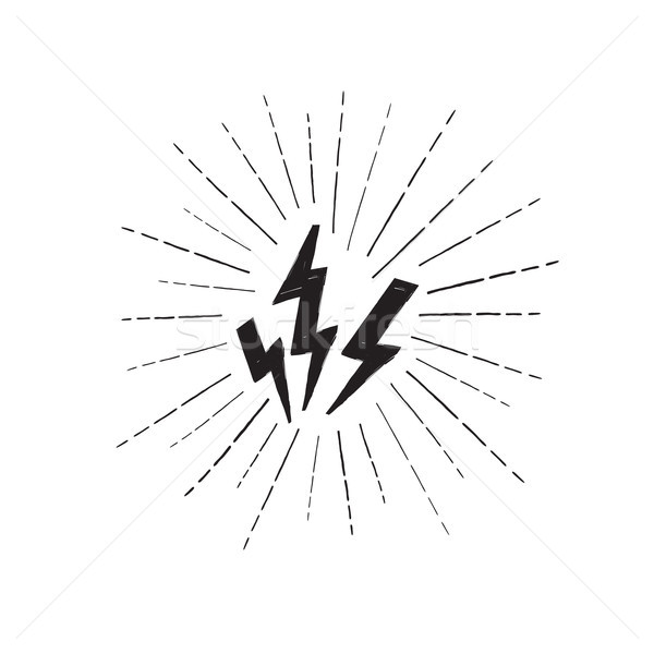 Lightning bolt set. Grunge strike icon. Power sign. Thunderbolt  Stock photo © Terriana