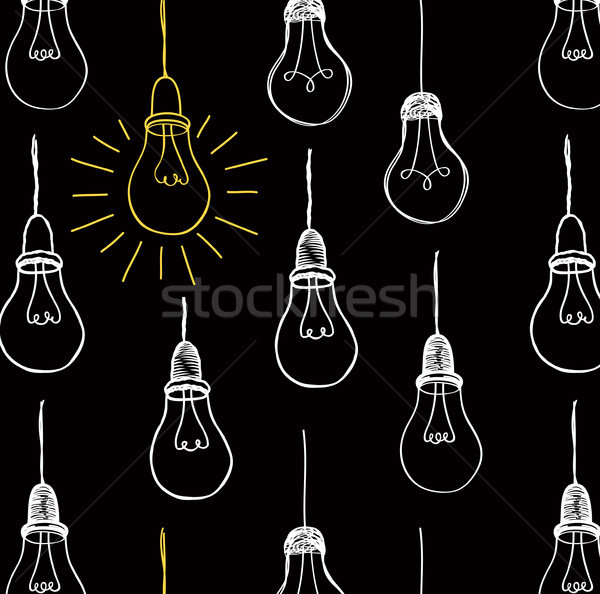 Bulb isolated over white background.  Electric lamp seamless pat Stock photo © Terriana