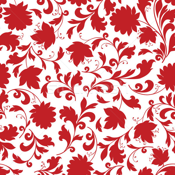 Floral seamless pattern. Flower silhouette ornament. Ornamental background Stock photo © Terriana