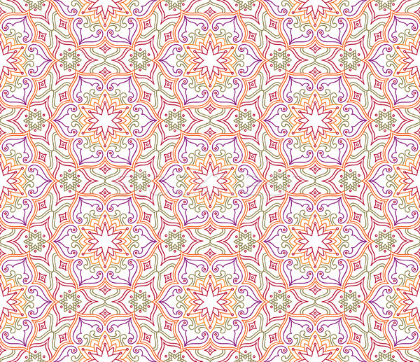 Flourish mosaic tiled pattern. Floral oriental ethnic background Stock photo © Terriana
