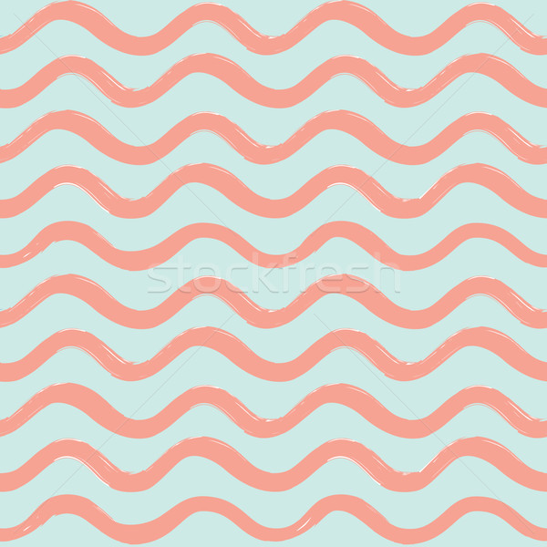 Abstract ocean wave seamless pattern. Wavy line stripe background. Stock photo © Terriana