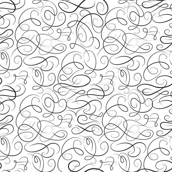 Abstract swirl line pattern. Calligraphic seamless background Stock photo © Terriana