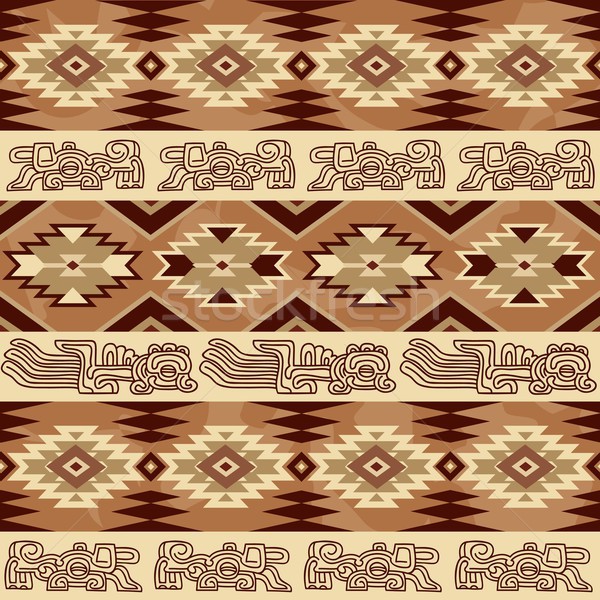 Abstract geometric seamless pattern Aztec traditional ornament Stock photo © Terriana