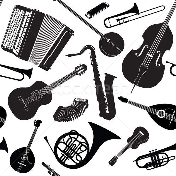 Música signo sin costura instrumentos musicales patrón resumen Foto stock © Terriana