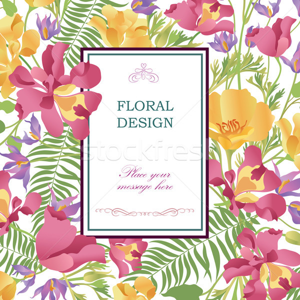 Floral background. Flower bouquet cover. Flourish pattern for gr Stock photo © Terriana