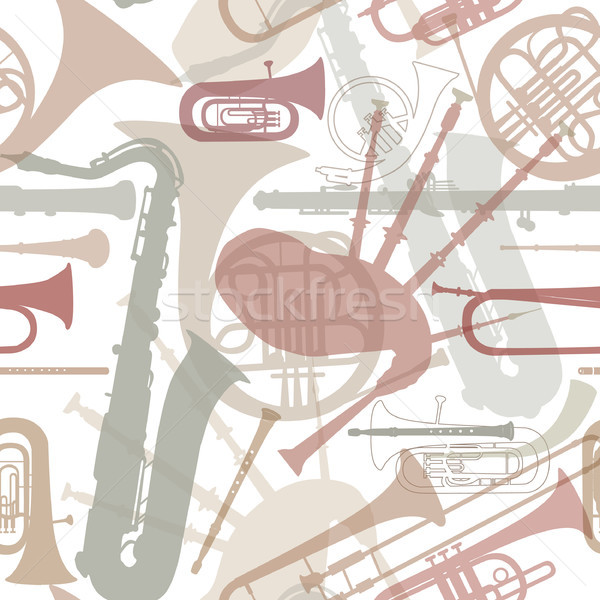 Música sem costura textura instrumentos musicais musical azulejos Foto stock © Terriana