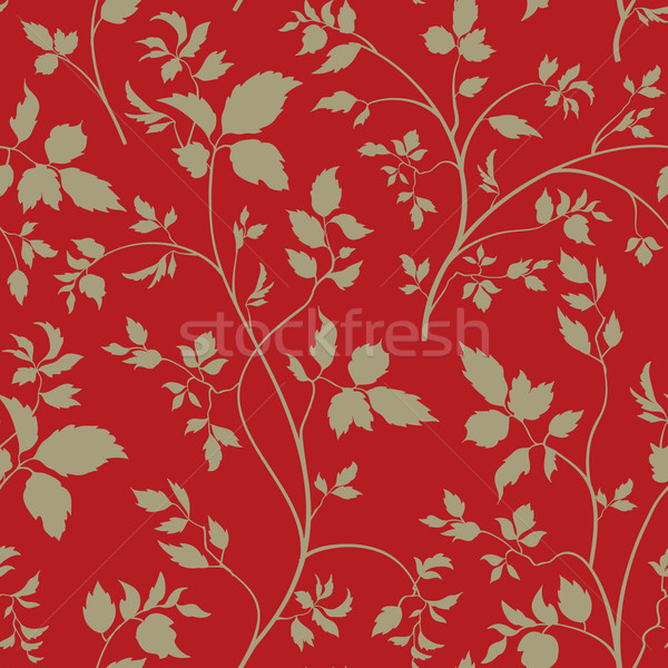 Floral seamless pattern. Branch with leaves ornamental backgroun Stock photo © Terriana