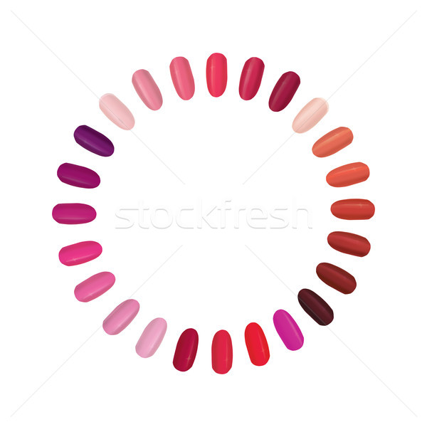 Szög paletta szett színes körmök kör Stock fotó © Terriana