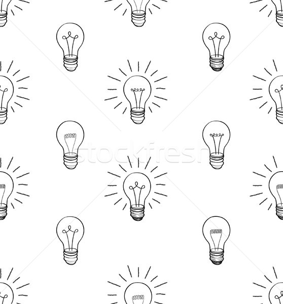 Bulb isolated over white background.  Electric lamp seamless pat Stock photo © Terriana