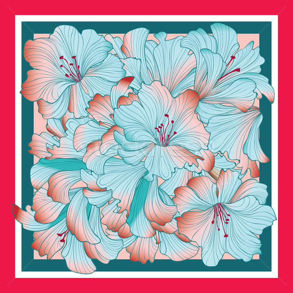 Floral pattern decor for silk tiussiue. Flower background Stock photo © Terriana