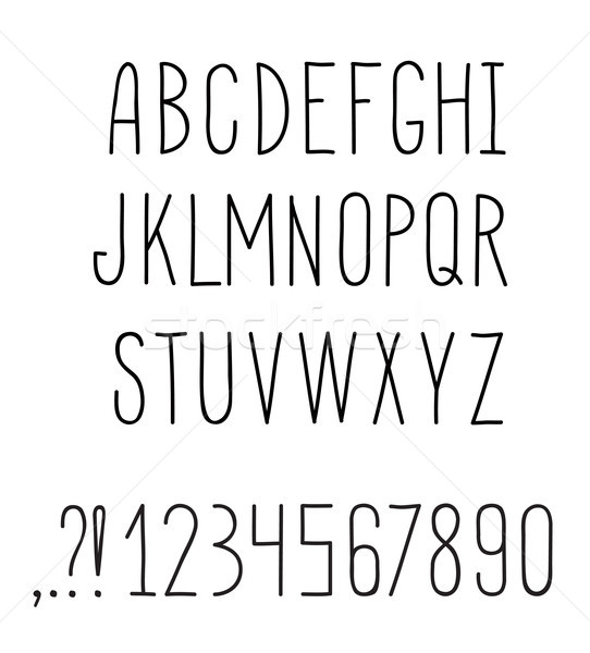 алфавит Гранж линия декоративный шрифт хипстеров Сток-фото © Terriana