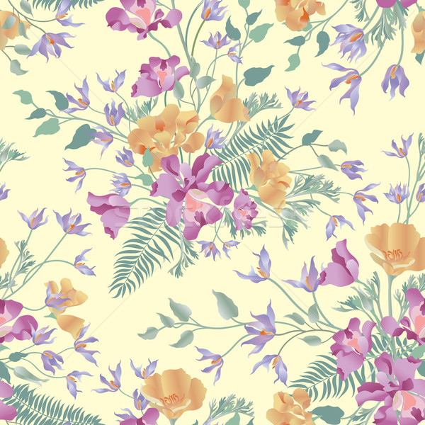Floral seamless pattern. Flower background. Flourish garden text Stock photo © Terriana