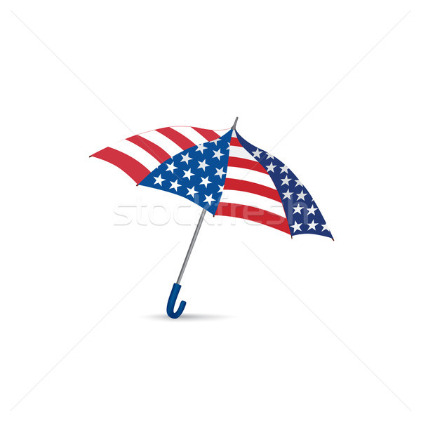 USA flag colored umbrella. Season american fashion accessory. Tr Stock photo © Terriana