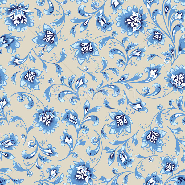 Floral seamless pattern. Flower swirl background. Ornamental orient easten painting Stock photo © Terriana