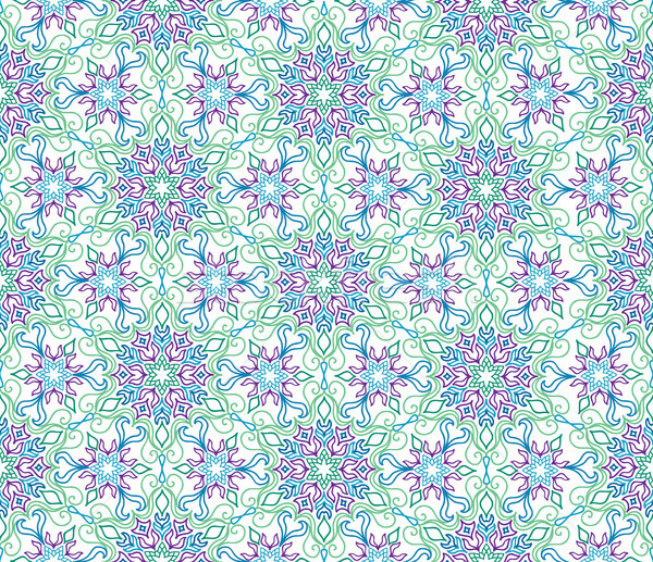 Flourish mosaic tiled pattern. Floral oriental ethnic background Stock photo © Terriana