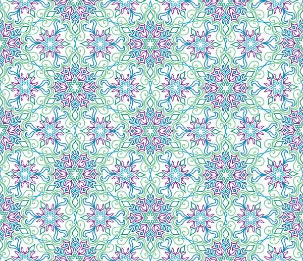 Flourish mosaic tiled pattern. Floral oriental ethnic background Stock photo © Terriana