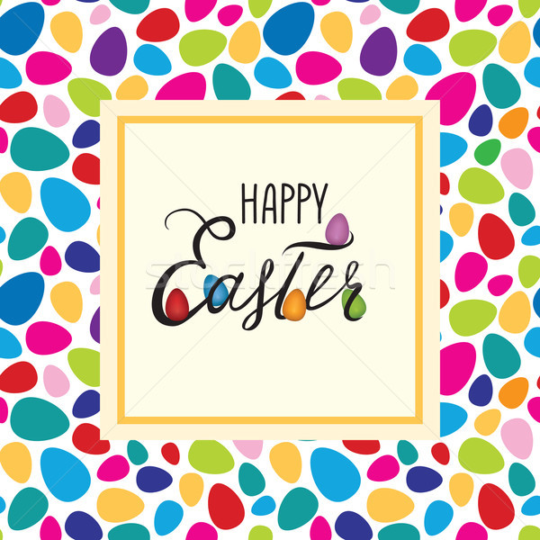 Wesołych Świąt kartkę z życzeniami wakacje Easter Eggs wiosną dekoracyjny Zdjęcia stock © Terriana