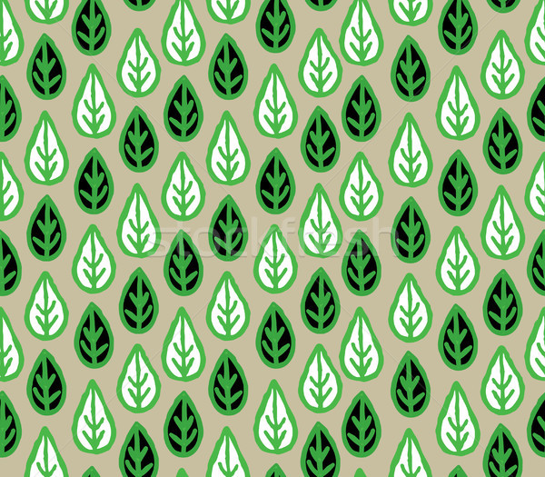Abstract floral seamless pattern with leaves. Leaf ornament Stock photo © Terriana