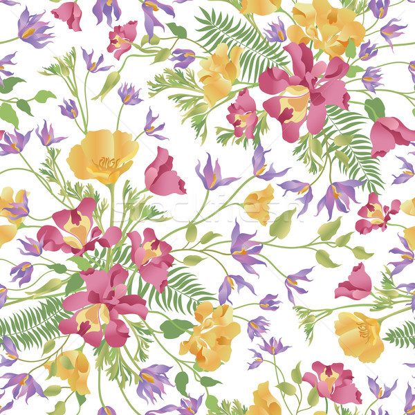 Floral seamless pattern. Flower background. Flourish garden text Stock photo © Terriana