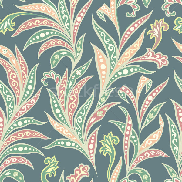 Floral seamless pattern with flowers and leaves. Ornamental orient floral background Stock photo © Terriana