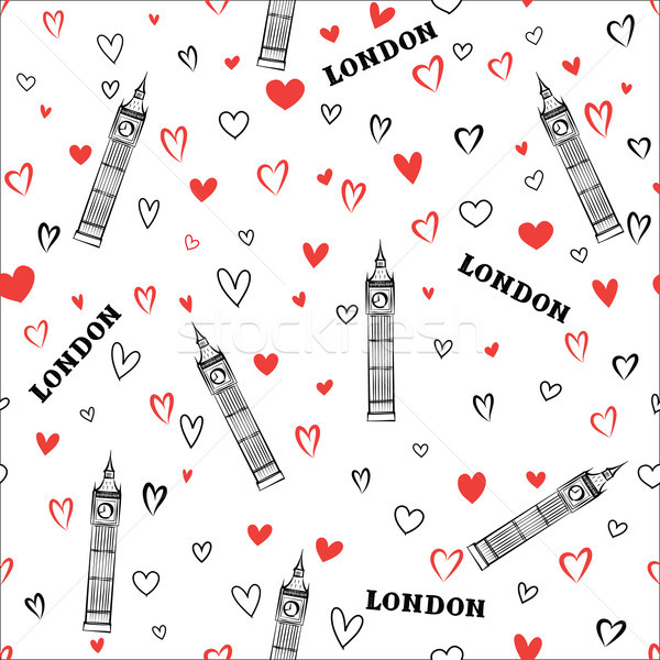 Travel London seamless pattern. British vacation wallpaper. Engl Stock photo © Terriana