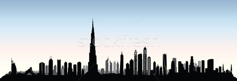 City Dubai skyline. UAE cityscape United Arab Emirates urban vie Stock photo © Terriana