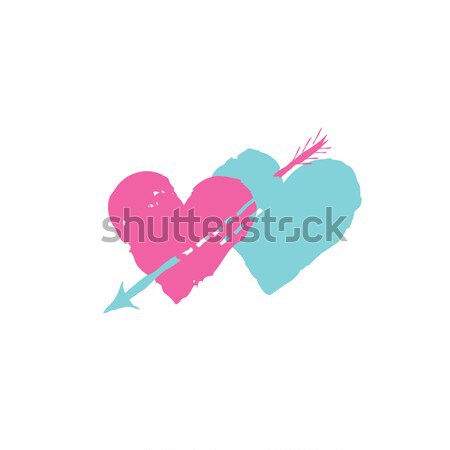 Two hearts with arrow. Love sign. Valentine's day greeting card  Stock photo © Terriana