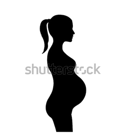 Kobieta w ciąży sylwetka macierzyństwo podpisania ciąży symbol Zdjęcia stock © Terriana