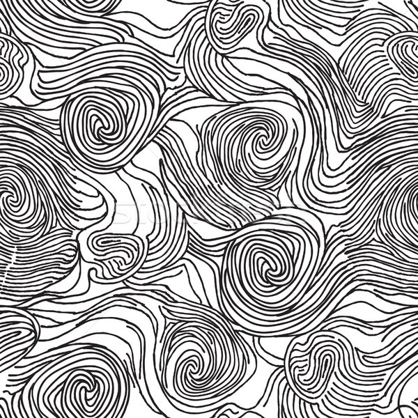 Abstract swirl chaotic line doodle seamless pattern Ocean wave t Stock photo © Terriana