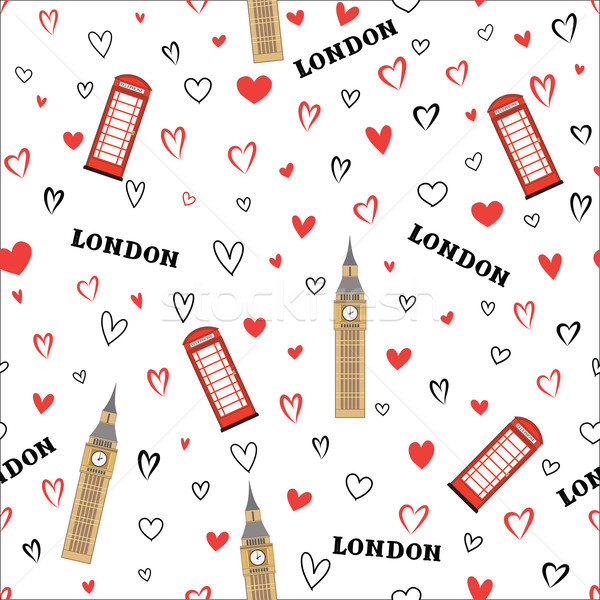 Travel seamless pattern. London vacation wallpaper. English land Stock photo © Terriana