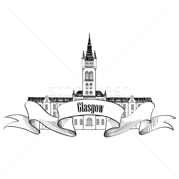 Seyahat İskoçya imzalamak Glasgow şehir üniversite Stok fotoğraf © Terriana