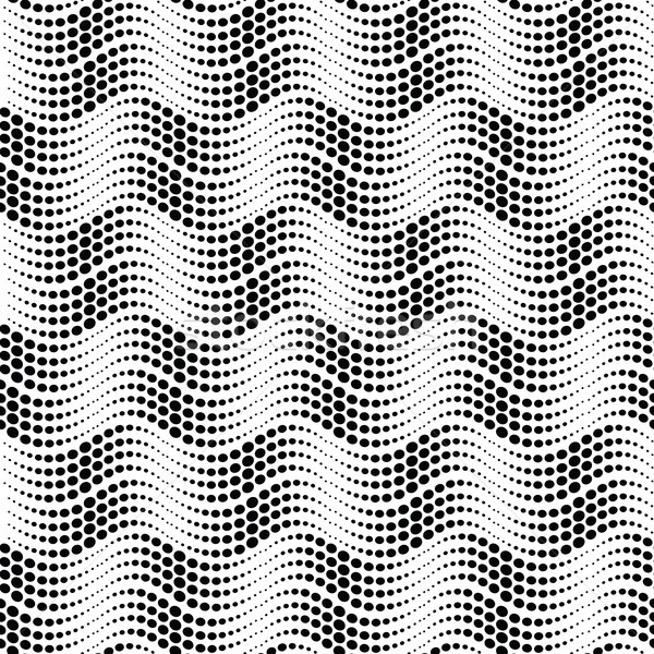 Abstract geometric seamless pattern with wavy dot lines. Ornamen Stock photo © Terriana