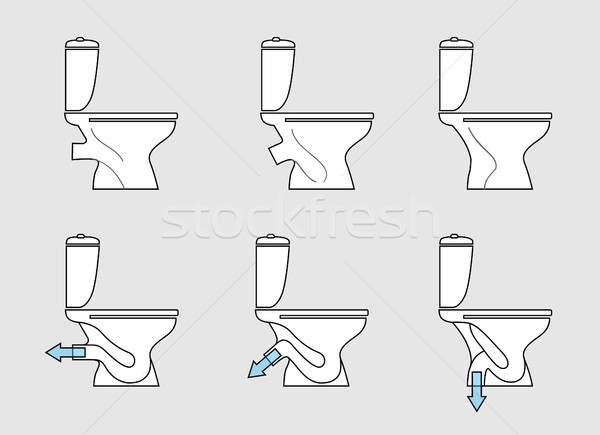 Toilet room furniture sign set. Bathroom interior toilet type ic Stock photo © Terriana