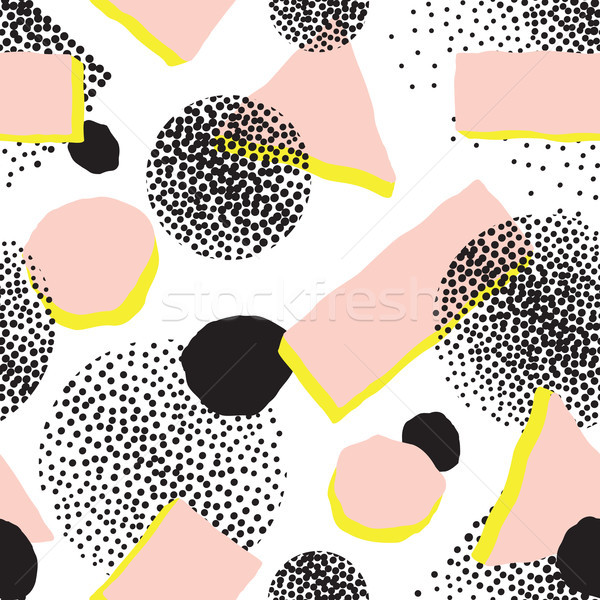 Abstract seamless pattern with blots and dots. Geometric dotted background Stock photo © Terriana