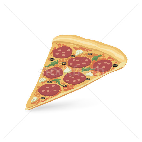 Pizza piece isolated. Food icon. Italian fastfood icon Stock photo © Terriana