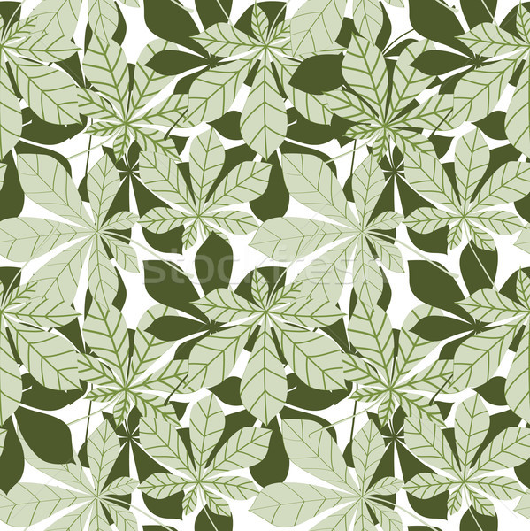 Leaves seamless pattern. Floral chestnut leaf wallpaper in retro japanese style. Stock photo © Terriana