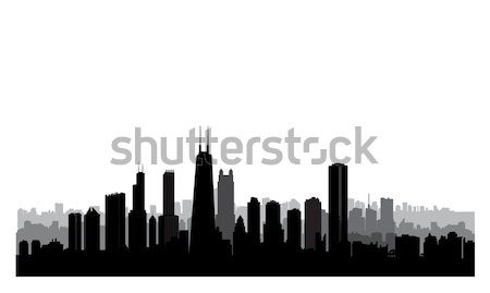 Chicago city buildings silhouette. USA urban landscape. American Stock photo © Terriana