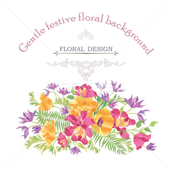 Floral background. Flower bouquet cover. Flourish pattern for gr Stock photo © Terriana