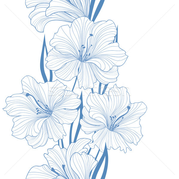 Floral seamless background. Flower pattern. Border with flowers. Stock photo © Terriana