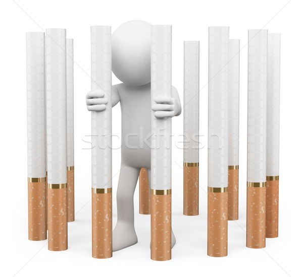 3D white people. Tobacco addiction Stock photo © texelart
