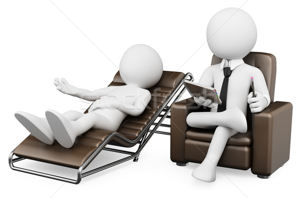 3D biali ludzie psycholog biały pacjenta obraz Zdjęcia stock © texelart