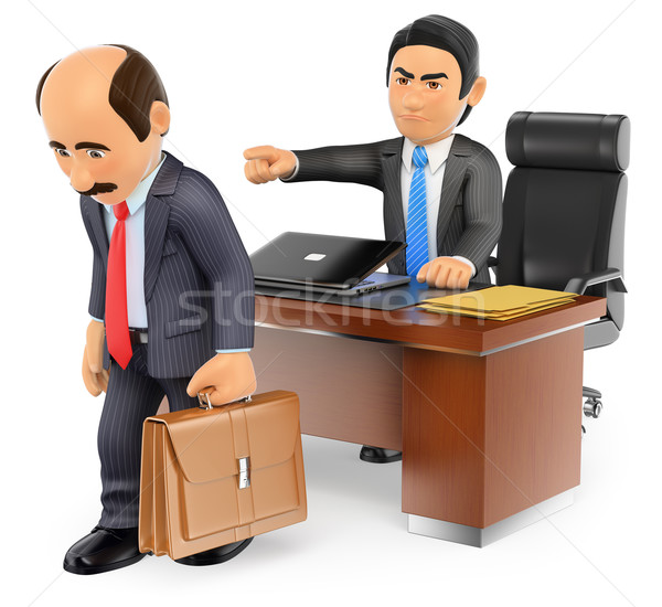 3D Businessman boss firing an employee Stock photo © texelart