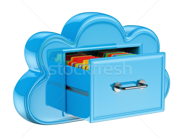 3D nube almacenamiento servicios aislado blanco Foto stock © texelart