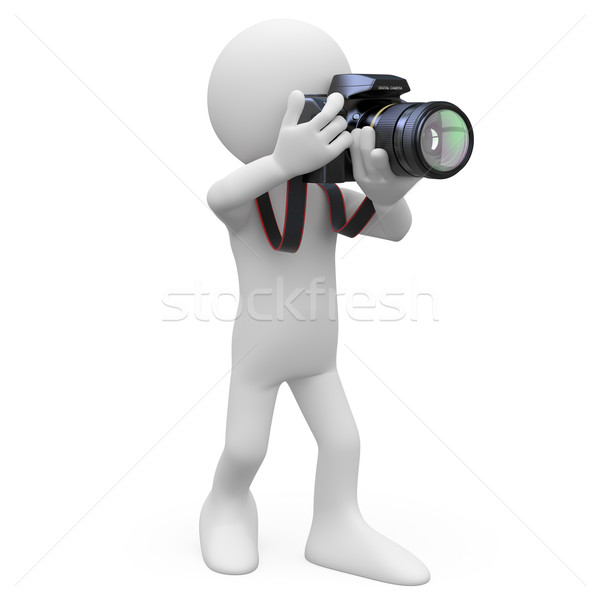 Man taking a picture with his SLR camera Stock photo © texelart