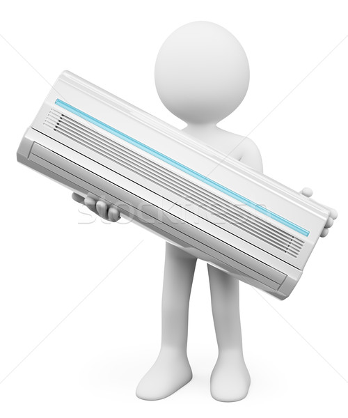 3D white people. Air Conditioner Stock photo © texelart