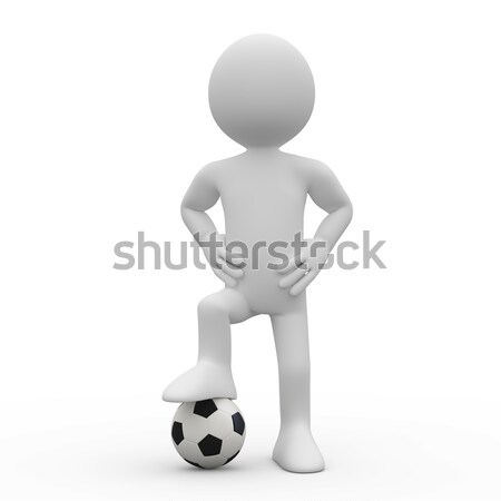 Foto stock: Futbolista · pie · pelota · prestados · alto